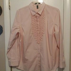 Plus size 2x long sleeve button-front shirt J Jill